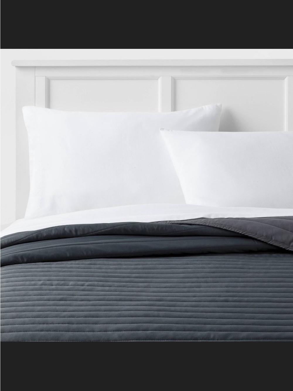 Twin/Twin XL Satin Quilt Dark Gray - Room Essentials: Midweight Sateen Coverlet
